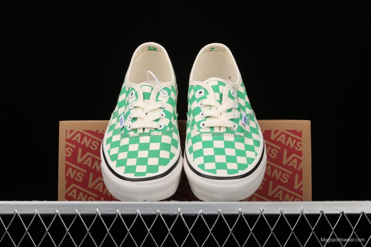 Vans Authentic classic Anaheim milk green checkerboard 4-hole low-side high-end vulcanized skateboard shoes VN0A54F241H