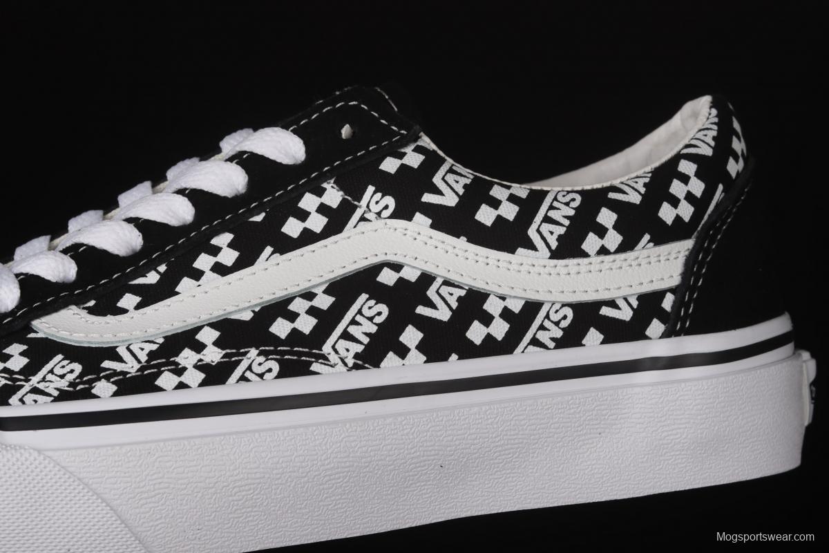 Vans Old Skool black checkerboard side printed striped letter low upper board shoes VN0A4U3BTEZ