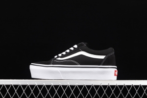 Vans Old Skool Platform classic OS black and white thick-soled low-upper shoes VN0A3B3UY28