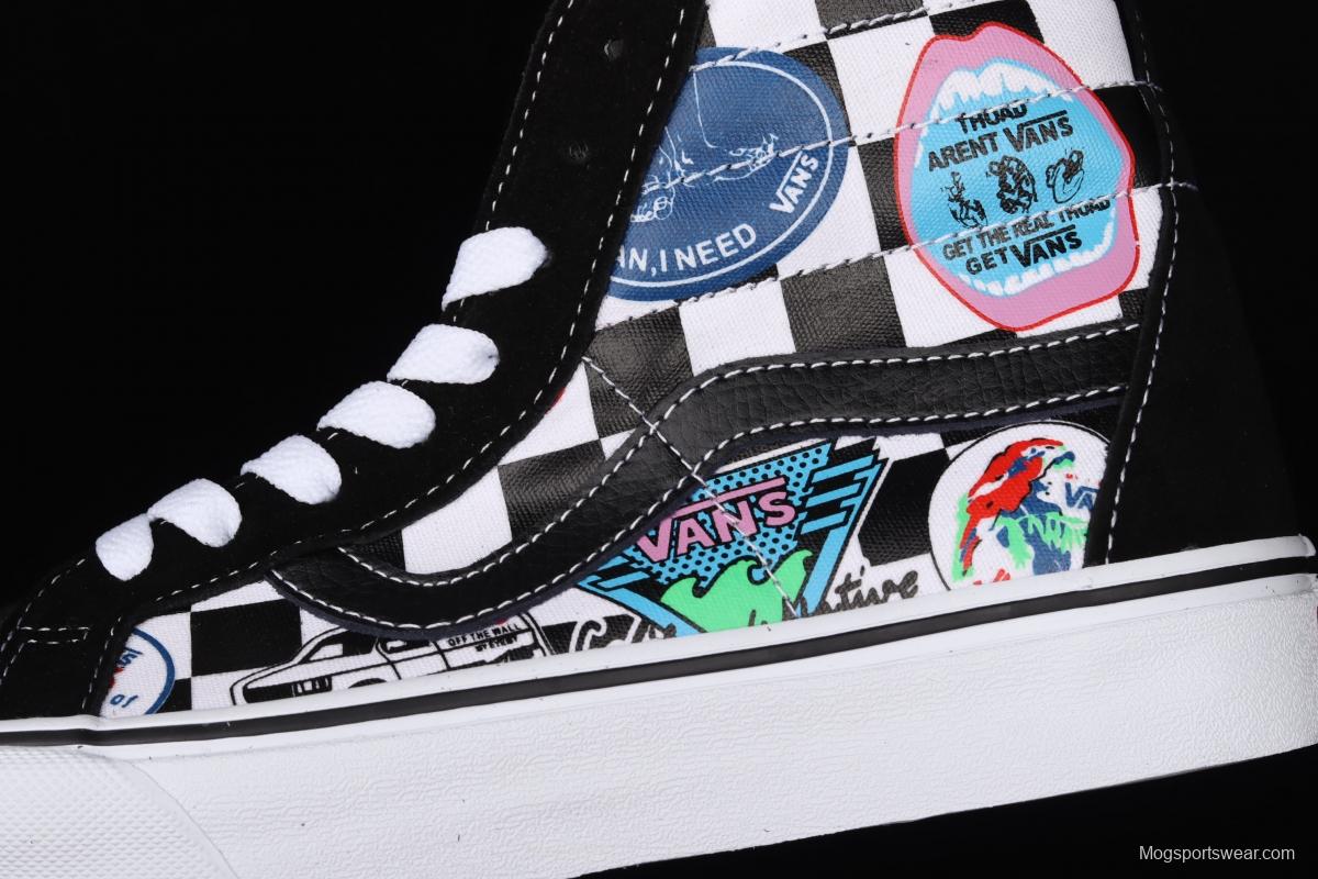 Vans Sk8-Hi 138Decon logo printed side stripes high-end casual high-upper shoes VN0A3MV13P0