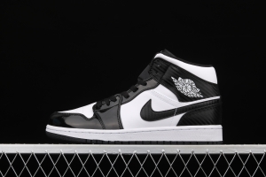 Air Jordan 1 Mid All-Star Bang all-Star Black and White lacquered Leather Leather Leisure Sport Board shoes DD1649-001