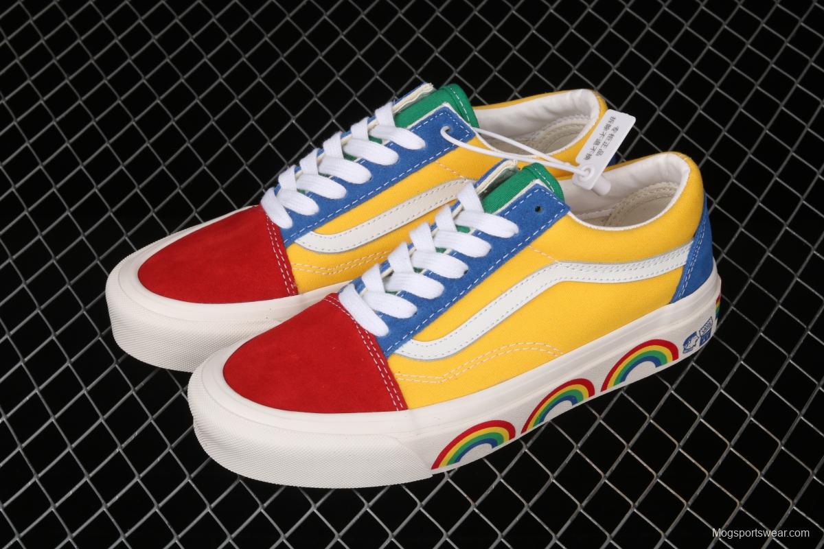 Vans Old Skool 36 limits high-end regional Anaheim color rainbow low-top casual board shoes VN0A54F34SB