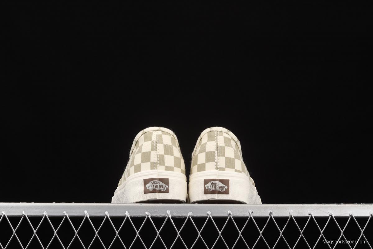 Vans Authentic Classic Anaheim Milk Tea White Brown Chess Lattice low Top Board shoes VN0A5HZS9FO