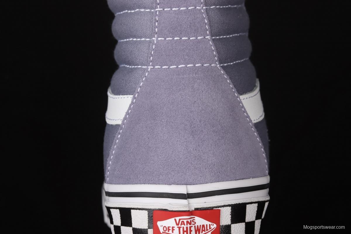 Vans SK8-Hi grey checkerboard classic series of high-top casual board shoes VN0A4U3C2RM