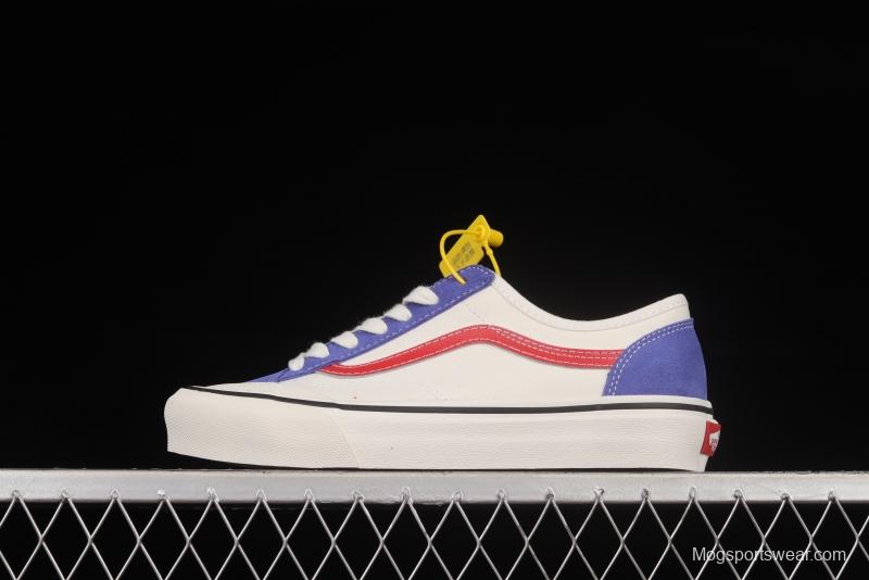 Vans Style 36 Decon Sf New White Blue Red Half Crescent Toe Low Top Sneakers VN0A5HYRB6R