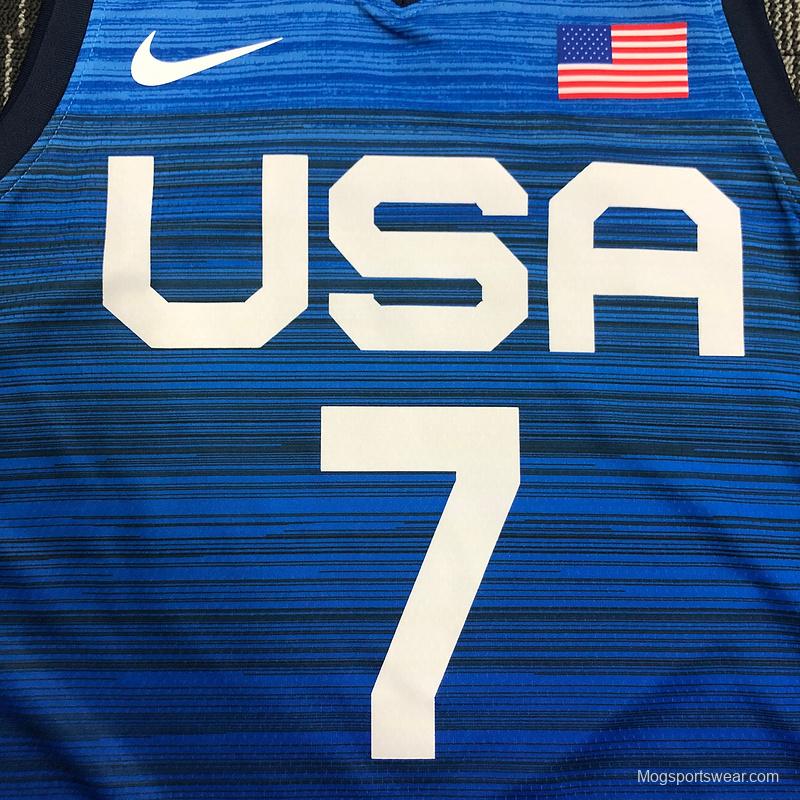 Thai Version Men's Kevin Durant Navy USA Basketball Player Jersey