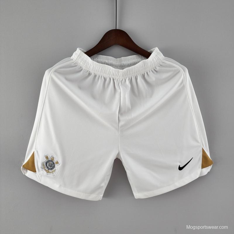 22/23 Corinthians White Soccer Shorts