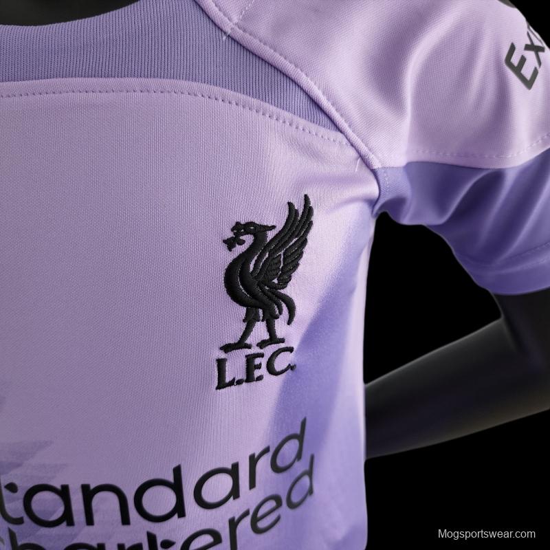 22/23 Liverpool Kids Kit Goalkeeper Purple Size 16-28