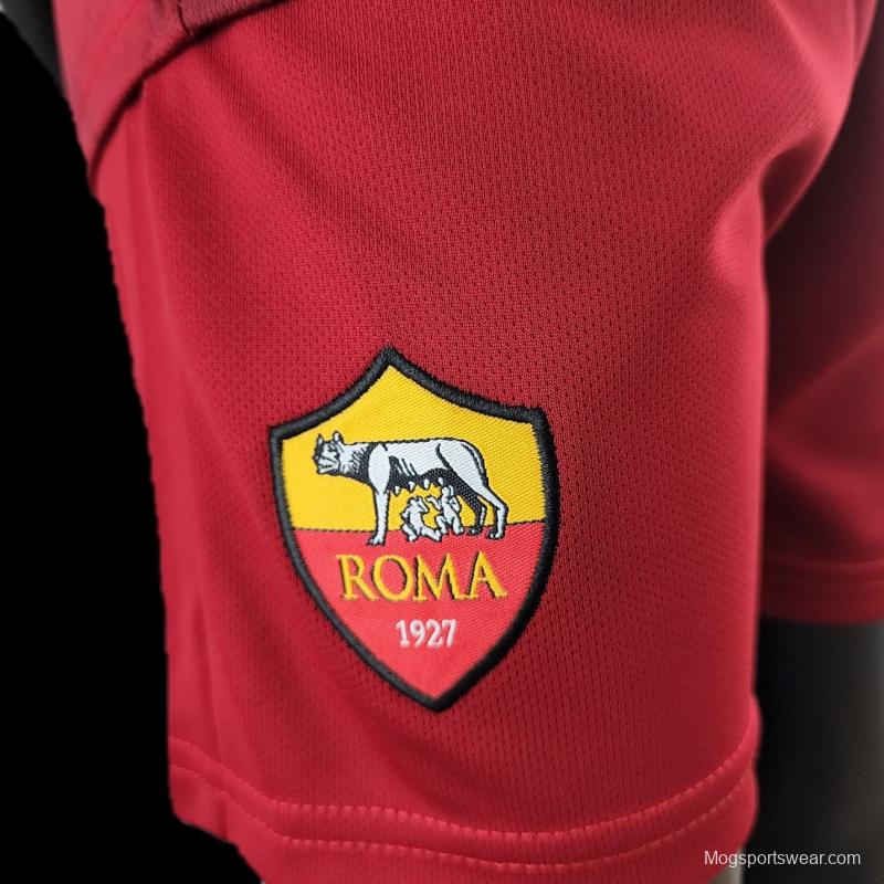 22/23 AS Roma Kids Kit Home Size 16-28 Soccer Jersey