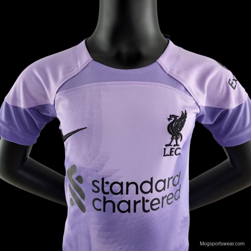 22/23 Liverpool Kids Kit Goalkeeper Purple Size 16-28