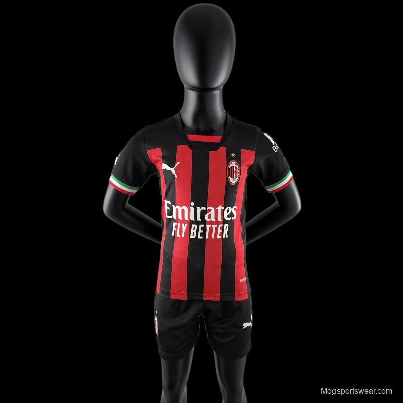 22/23 Kids AC Milan Home SIZE16-28 Soccer Jersey