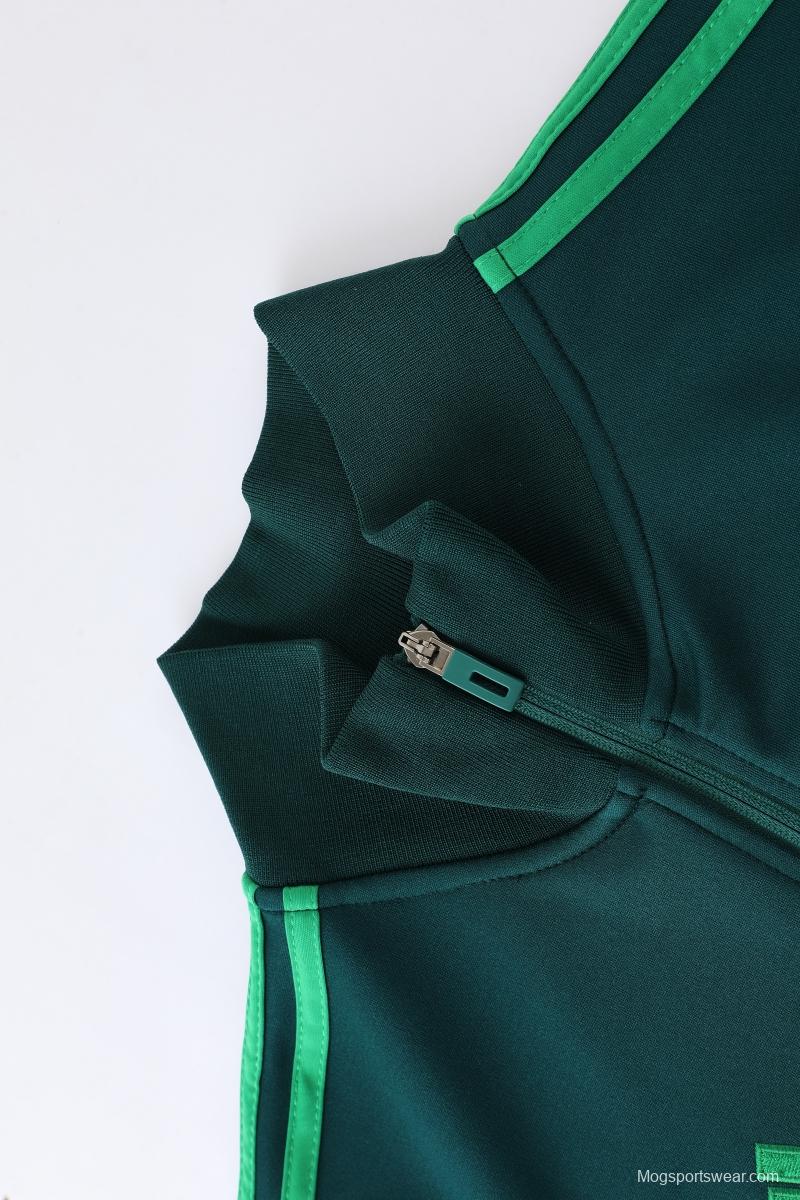 2022 Mexico Deep Green Full Zipper Tracksuit