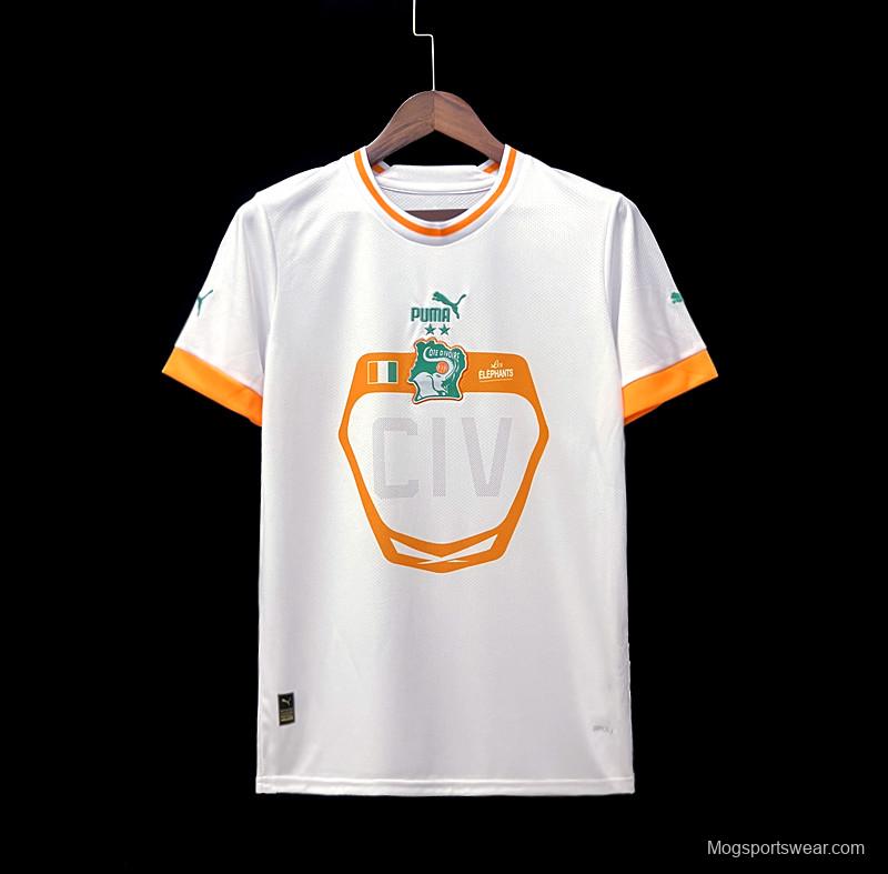 22/23 IVORY COAST Away White Jersey