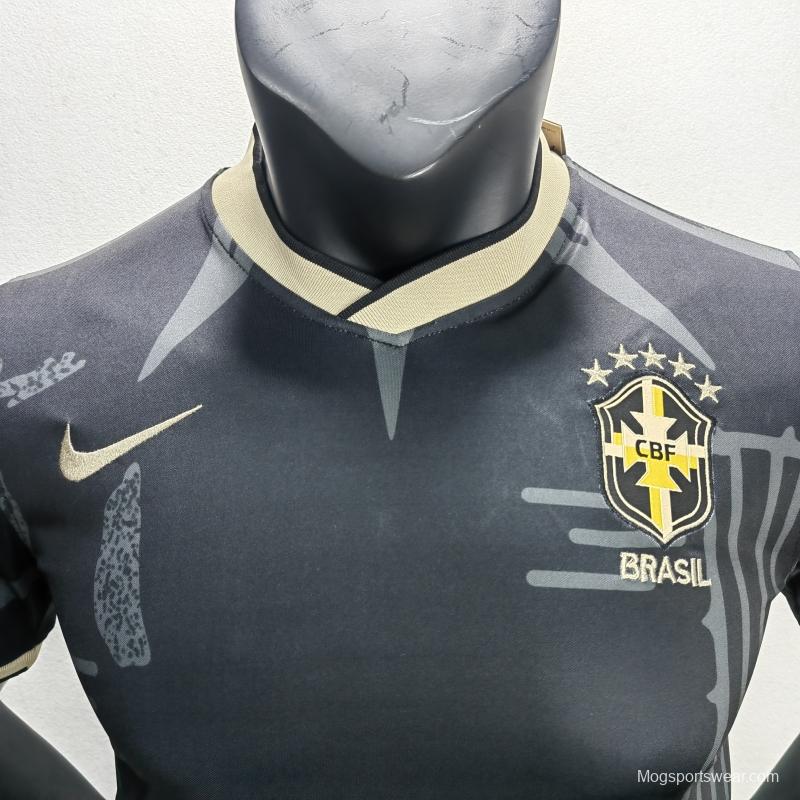 Fans Version 2022 Brazil Black Cactus Pattern Jersey