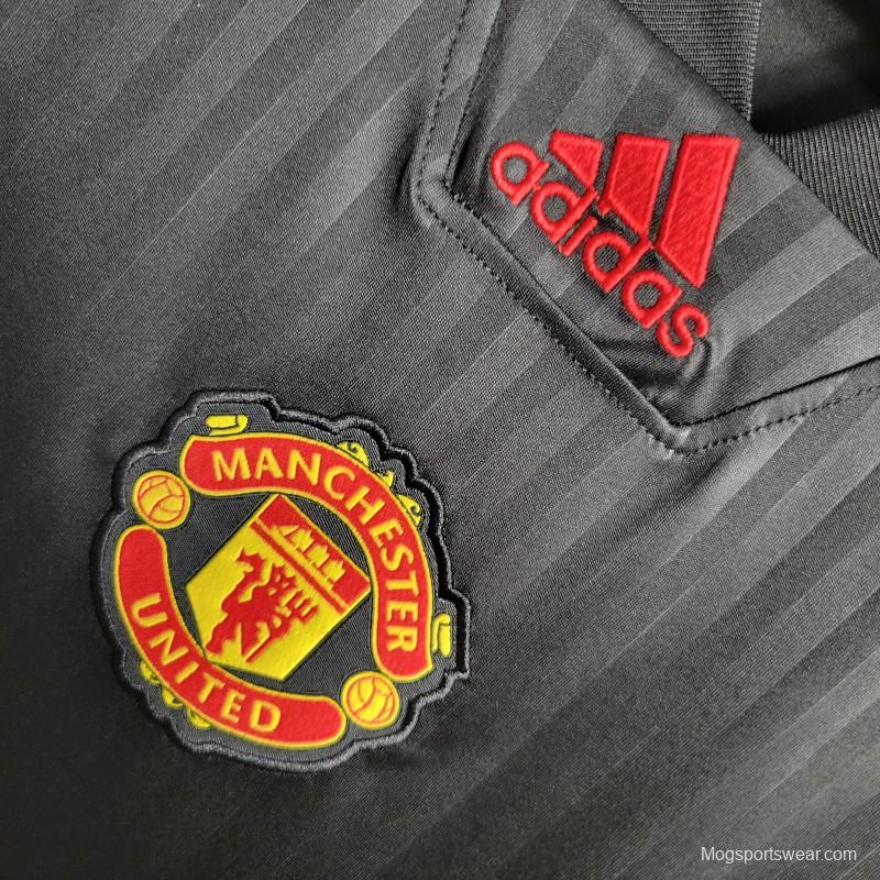 23-24 Manchester United Black ICON Jersey Embroidery Logo