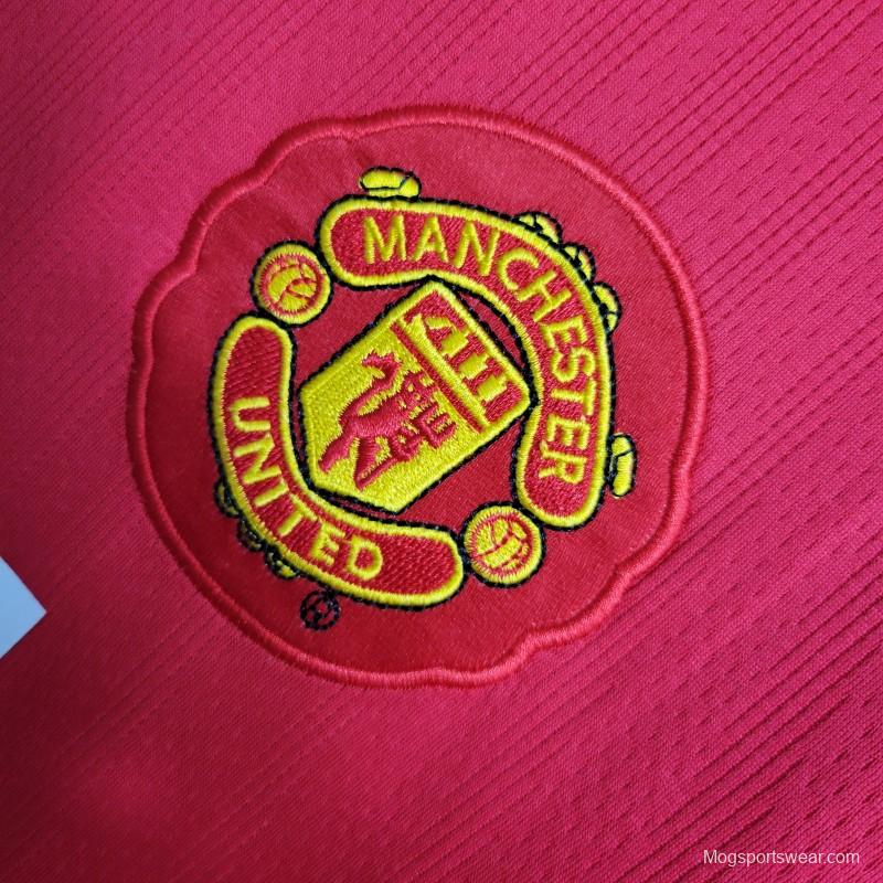 Retro Long Sleeve 07-08 Manchester United Champions League Version Home Jersey