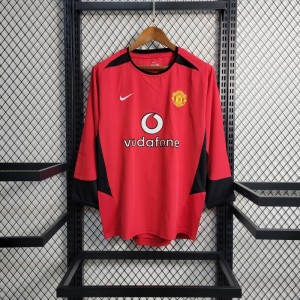 Retro 02/04 Manchester United Long Sleeve Home Jersey