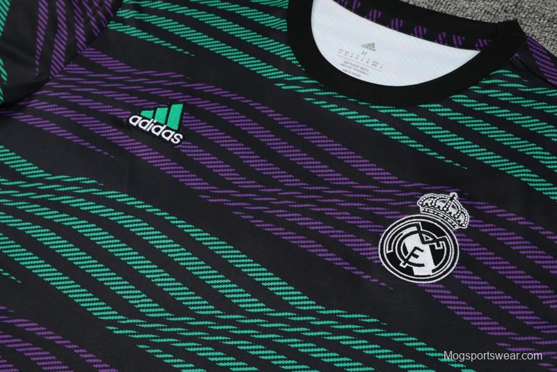 23-24 Real Madrid Stripe Pattern Short Sleeve+Shorts