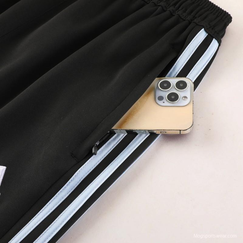 23/24 Adidas White/Black Full Zipper Hooide Jacket+Pants