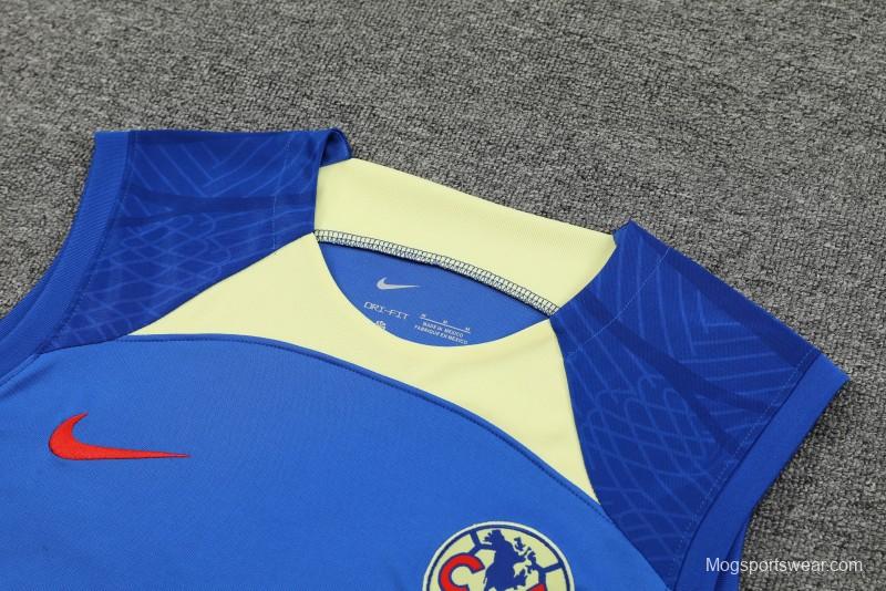 24/25 Club America Blue/Yellow Vest Jeresy+Shorts