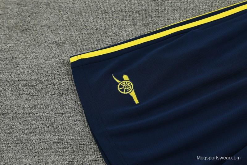 23/24 Arsenal Navy/Yellow Cotton Short Sleeve Jersey+Shorts