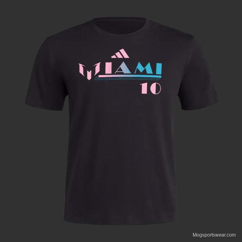 23/24 Messi x adidas Miami Black T-Shirt